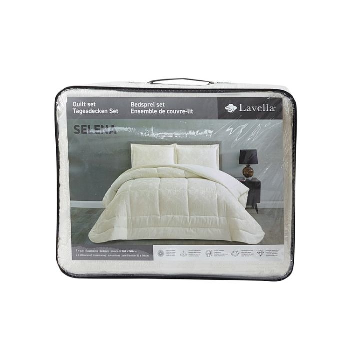 Lavella Selena Bedsprei Set, 3-delig, Wit, 260x240 cm – foto 2