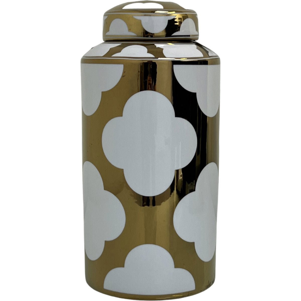 MONOO Luxe Decoratie Vaas - 30x18cm - Wit/Goud - ARAS 12 - TEKZEN