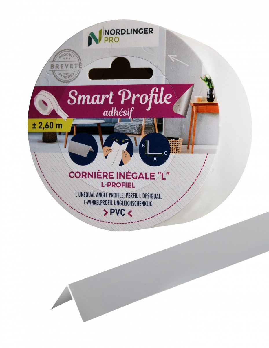 Nordlinger Pro Smart Profile L - Profiel Wit PVC 3x1,5cm/2,6m - TEKZEN
