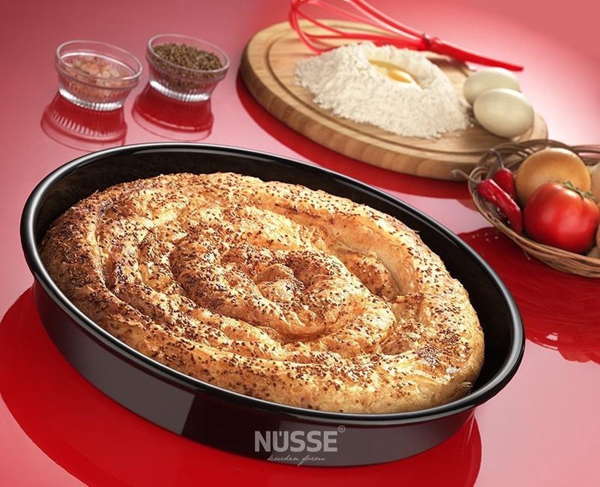 Nusse Ovenschaal 36cm - Ronde Emaille Schaal voor Oven en Grill - TEKZEN