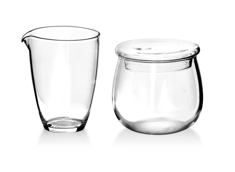 Affekdesign - Luxe Duoset Glazen Melkkan (200ml) en Suikerpot (320ml) - TEKZEN