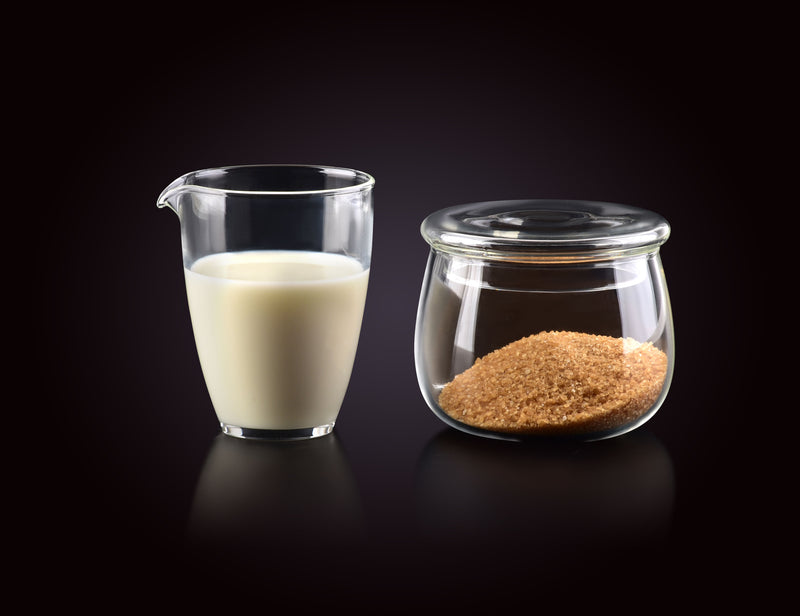 Affekdesign - Luxe Duoset Glazen Melkkan (200ml) en Suikerpot (320ml) - TEKZEN