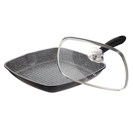 Cchefer Grill Pan with Lid - 28cm - Black - Induction 