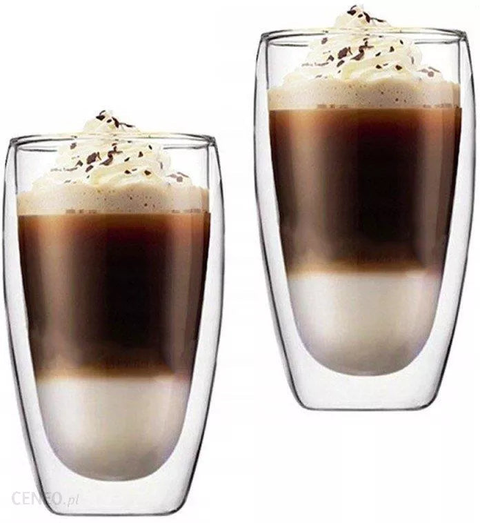 Dubbelwandige Glazen - 450 ml - Set van 4 - Koffieglazen - Theeglas - Cappuccino Glazen - Latte Macchiato Glazen - Glas - TEKZEN