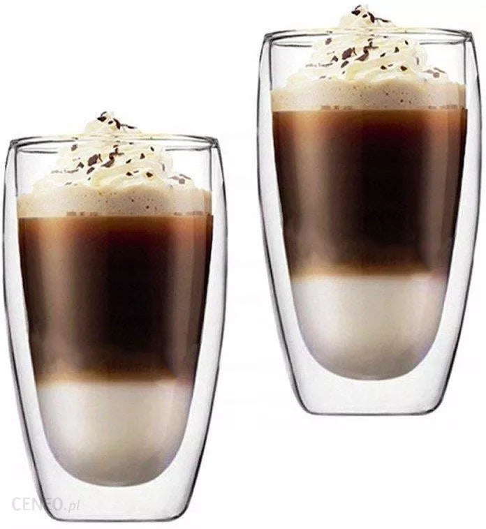Dubbelwandige Glazen - 450 ml - Set van 2 - Koffieglazen - Theeglas - Cappuccino Glazen - Latte Macchiato Glazen - Glas - TEKZEN