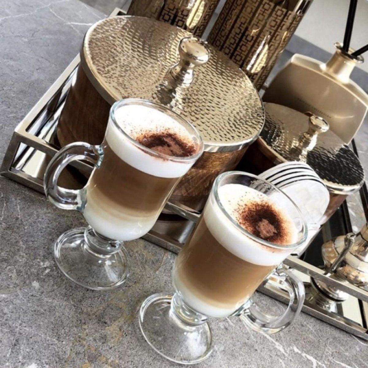 G-Horse Irish Coffee Glazen met Oor - Latte Macchiato Cappuccino Glazen - Koffieglazen - Set van 6 Stuks - TEKZEN