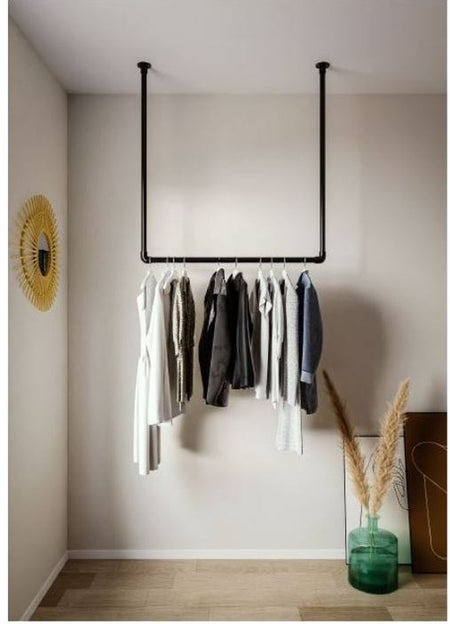 Maclean Ceiling Coat Rack - Clothes Rack - Made of Scaffolding Tube - Black