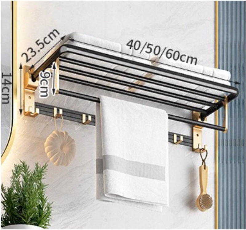 MONOO Towel rack Bathroom Gold/Black - Towel rack - Towel holder - Towel bar