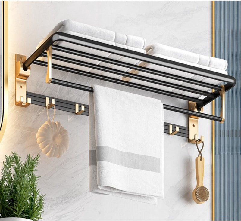 MONOO Handtuchhalter Badezimmer Gold/Schwarz - Handtuchhalter - Handtuchhalter - Handtuchhalter