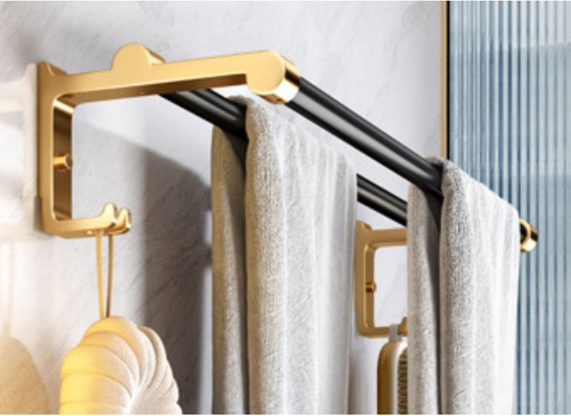 MONOO Handtuchhalter Badezimmer Gold/Schwarz - Handtuchhalter - Handtuchhalter - Handtuchhalter